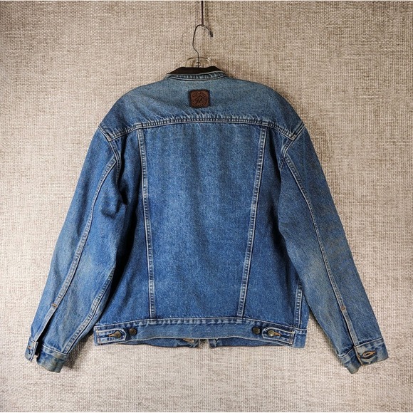 VTG 90s Marlboro Country Store Denim Trucker Jacket Mens M Blue Jean Button - Picture 8 of 15